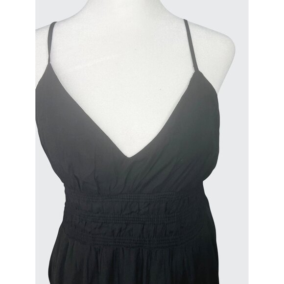 Blu Pepper Womens Black Maxi Dress Asymmetrical Hem Spaghetti Straps Large - Picture 2 of 14